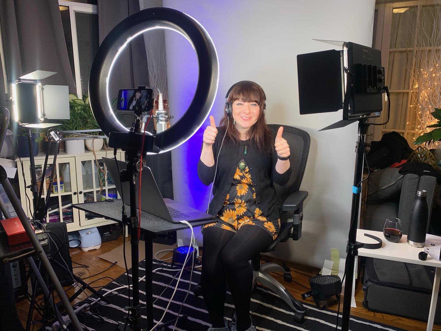 Creating content in home studio setup