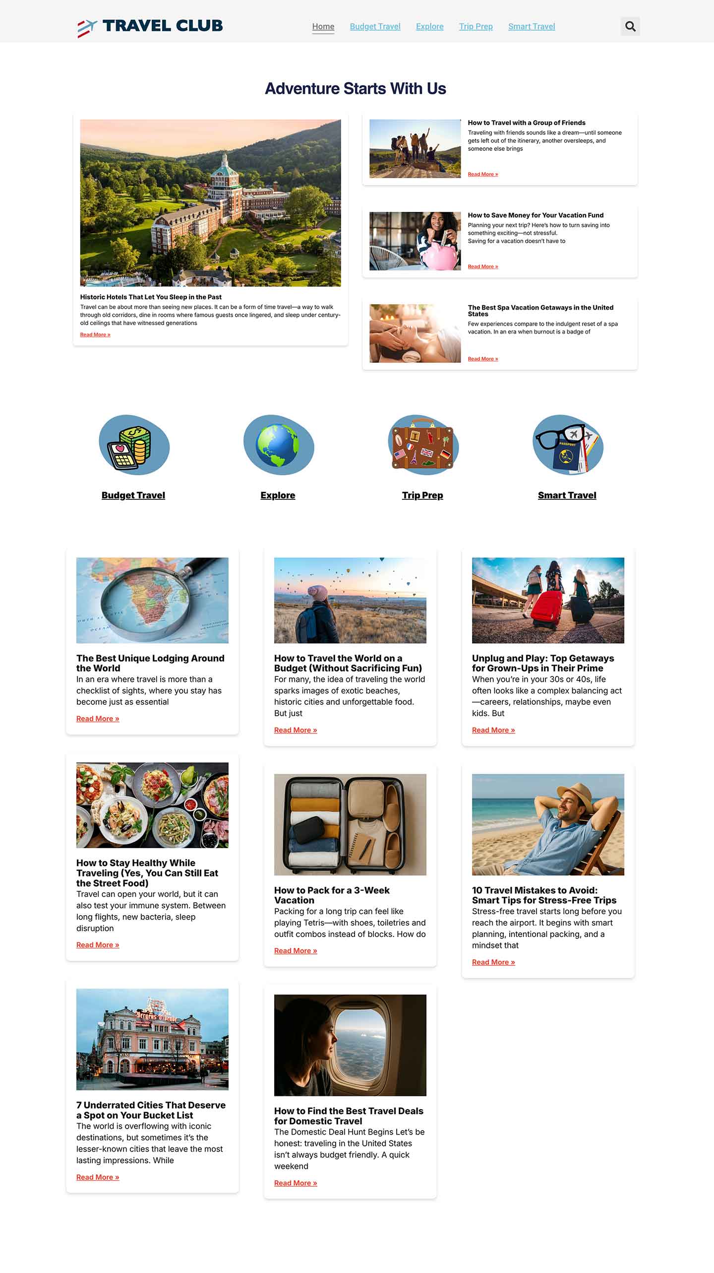 Travel Club Editorial Travel Platform